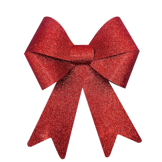 18&#x22; Red Glitter Bow by Celebrate It&#x2122; Christmas